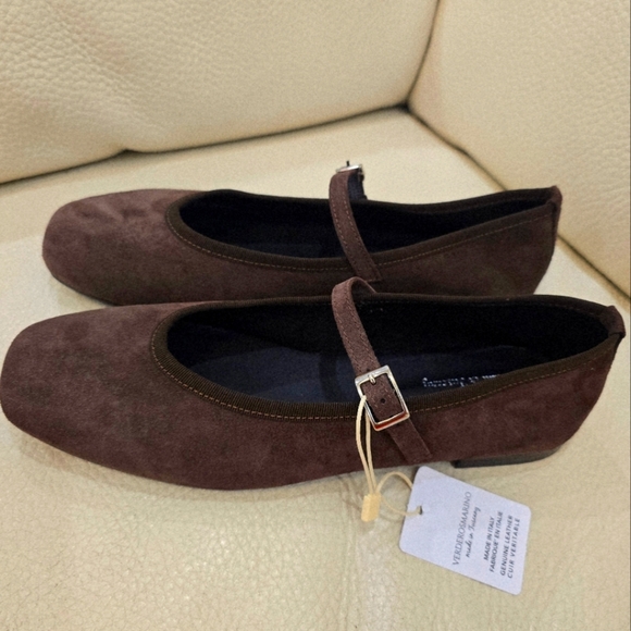 Verderos Marino Italy Brown Suede Mary Jane Flats Made In Tuscany Size 9 - Picture 4 of 6